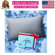 Ice Cooling Pillowcase for Hot Sleepers, Instantly Cool, Stay Cold All Night,...