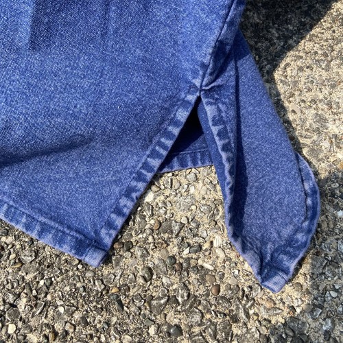 Womens L Large Denim Jean Shirt Beaded Flowers Longsleeve Button Up Blue Whisper - Picture 7 of 11