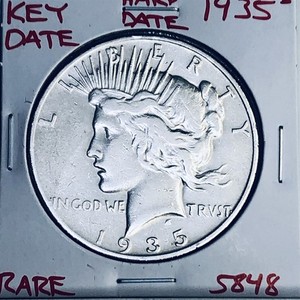 1935 S PEACE SILVER DOLLAR HI GRADE GENUINE U.S. MINT RARE KEY COIN 5848