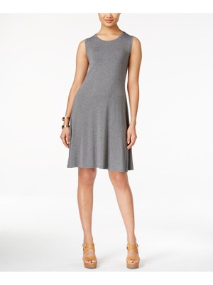 STYLE & COMPANY Womens Gray Knit Sleeveless Above The Knee Trapeze Dress XS