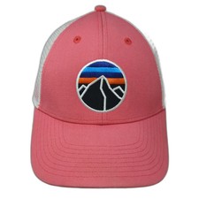 Patagonia Trucker Hat Pink One Size Fitz Roy Mountain Logo Mesh Back Snapback