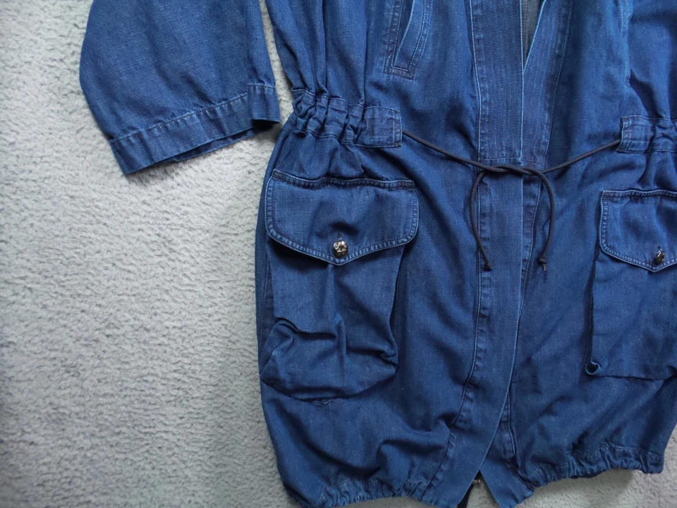 Diesel Jacket Mens Size Small Blue Denim Kimono-Style Open Long Linen 3/4 Sleeve - Image 4 of 4
