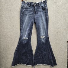 Shyanne Women Jeans 32W X 34L Blue Denim Flare Indie Sleaze 31" Inseam