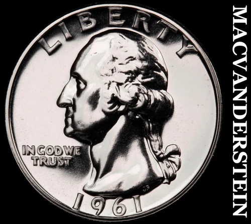 1961 Silver Washington Quarter - Choice Gem Proof  Lustrous  #G7801