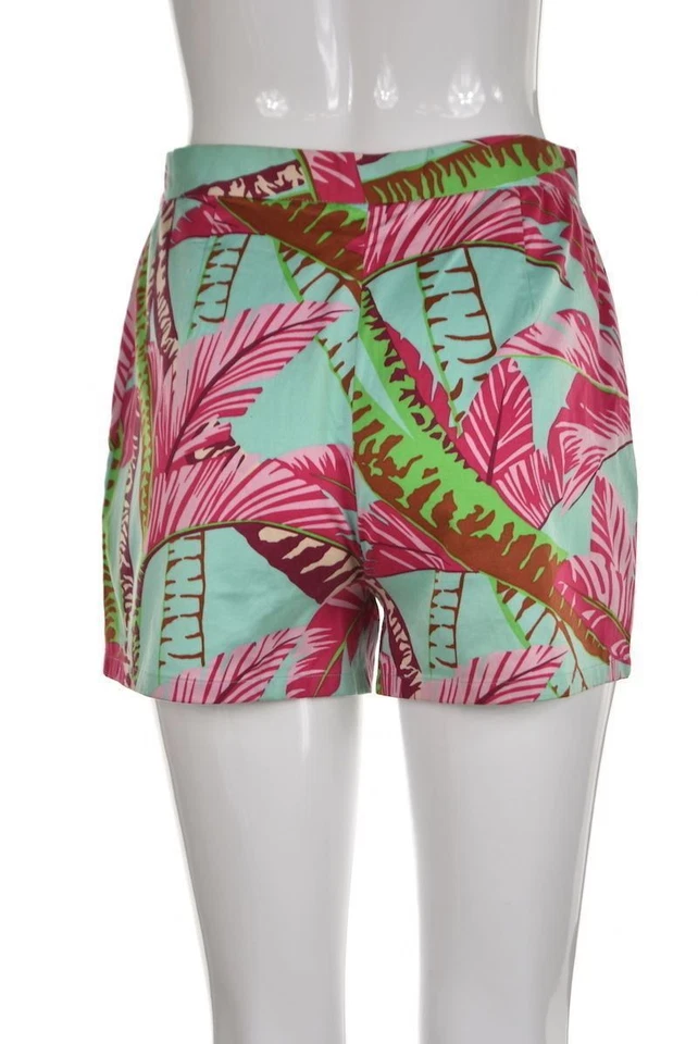 Pantalones Cortos Tibi Mujer Talla 4 Verde Rosa Naranja Estampado Algodón Informal Caminar Foto 2 de 4