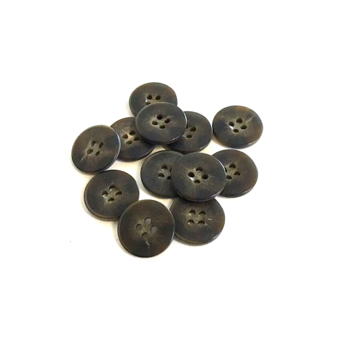 12 Buttons Dark Brown Mottled Swirl Plastic 4-Hole Sew Sewing 20 mm #BK41