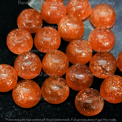 Natural Sunstone Round Cabochons Calibrated Gemstone AAA Grade Stone 3mm-10mm