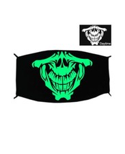 GREEN NOCTILUCENT PRINTING HALLOWEEN RAVE MASK FOR RAVERS NO.14