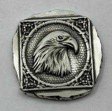 1 Troy Oz. MK BarZ "Majestic Eagle" Stamped Square .999 Fine Silver
