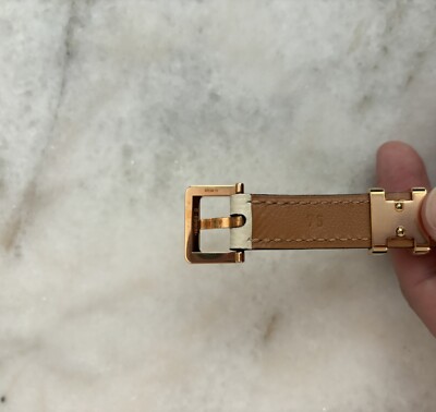 Hermes Pop H 15 Belt Craie (Chalk) 75/~80 Rose Gold Epsom 