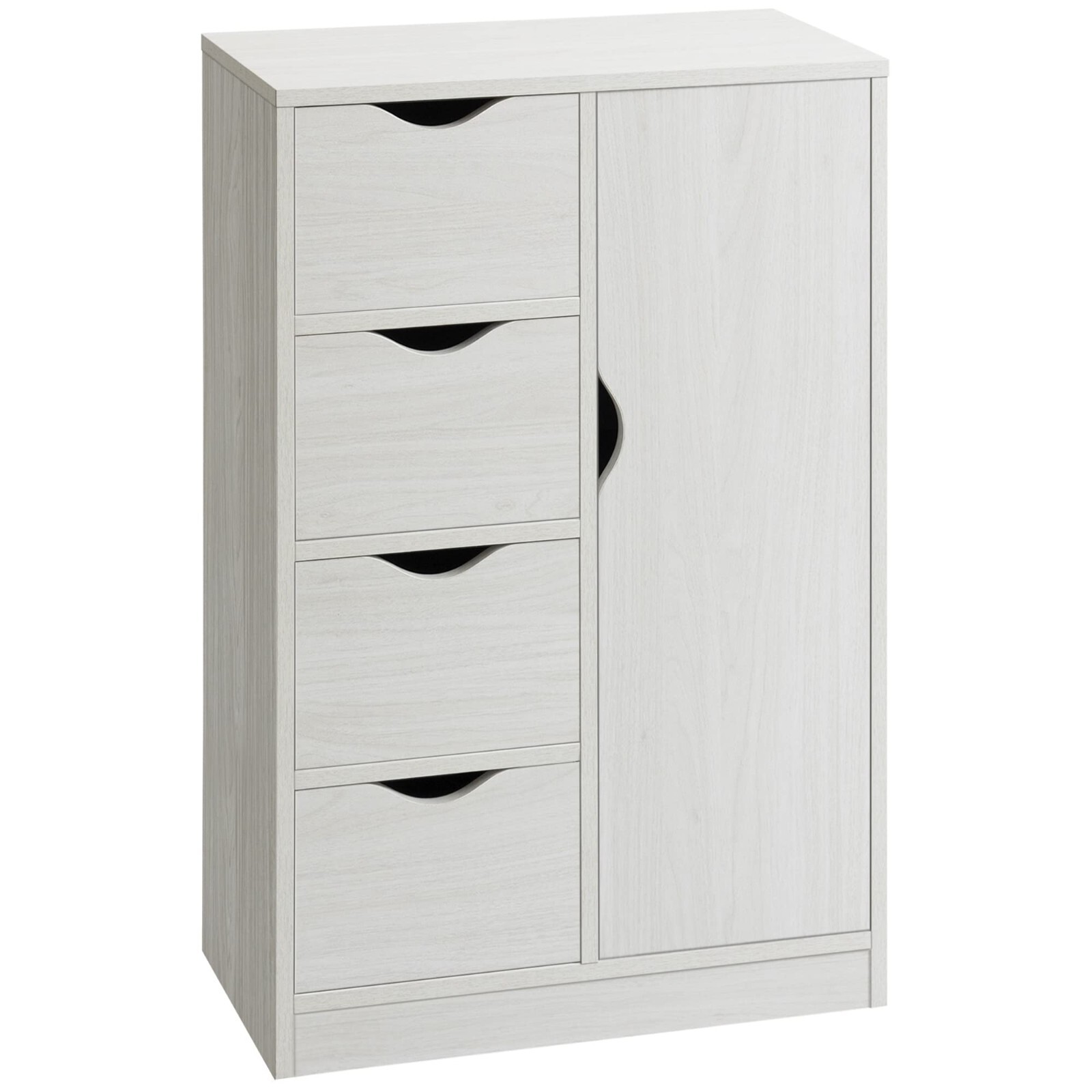 Commode rangement haut de gamme blanche et épurée avec tiroirs silencieux pour salon