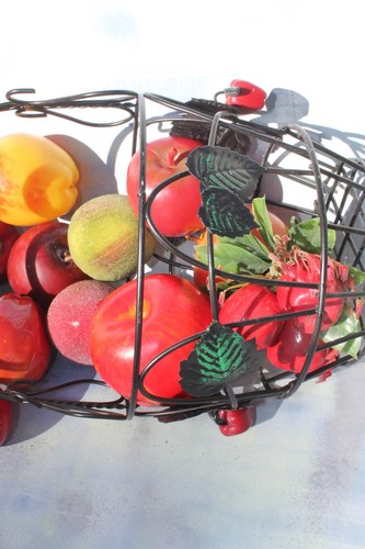 Black Wire Apple Basket with Faux Apples FREE SHIPPING! - Picture 5 of 9