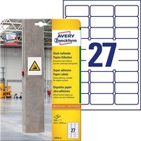 Avery Zweckform L7874-20 Stark Haftende Papieretiketten (63,5X29,6 Mm Auf Din A4