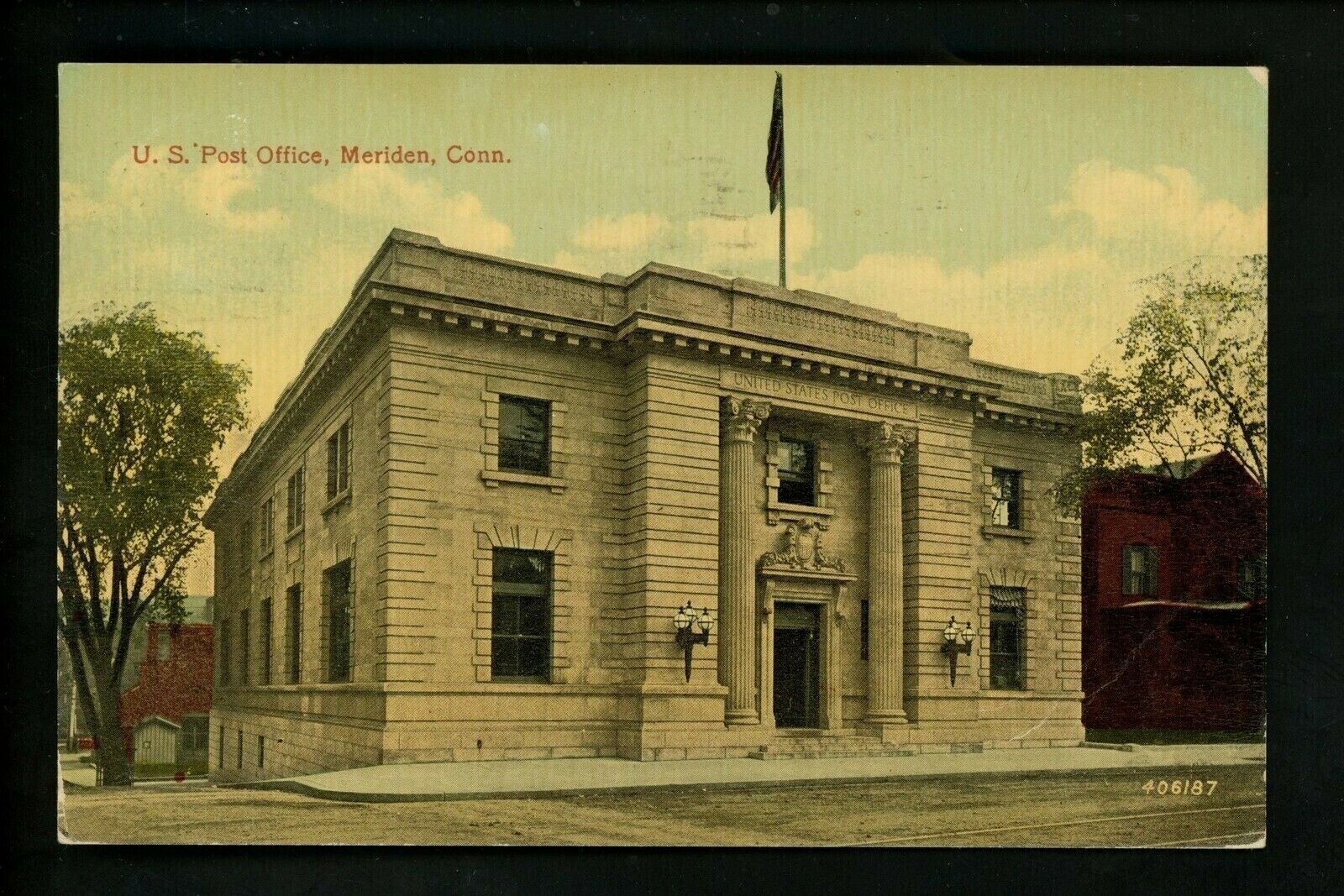 Connecticut CT postcard Meriden, US Post Office Vintage 1924 eBay