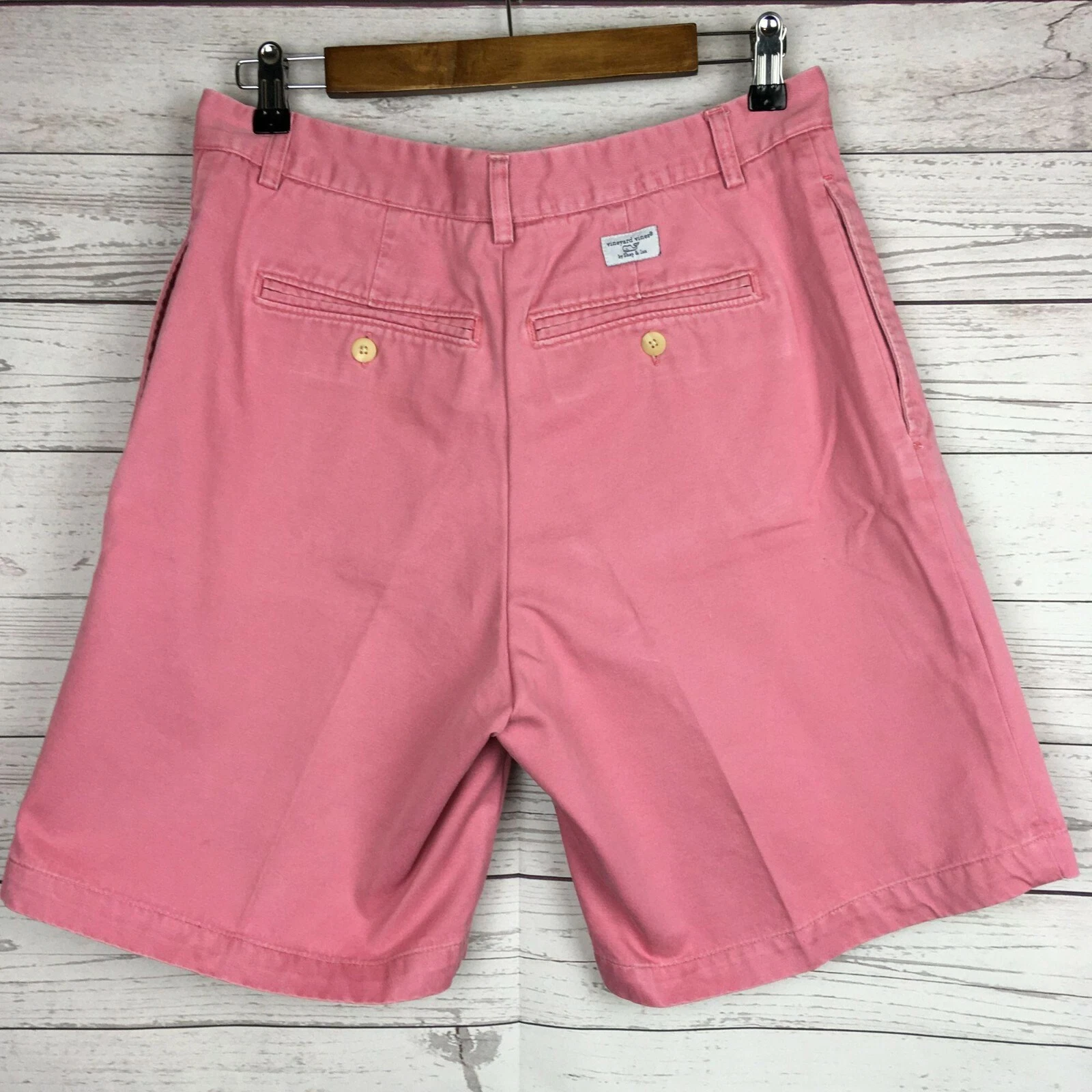 Vineyard Vines Mens 31 32 Shorts Pink Pleated Front Cotton Summer Altered Waist