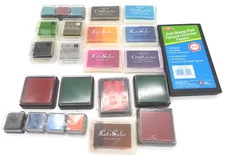 Collection Lot Bundle Wholesale Of 24 Colored Ink Pads Including Many Brands