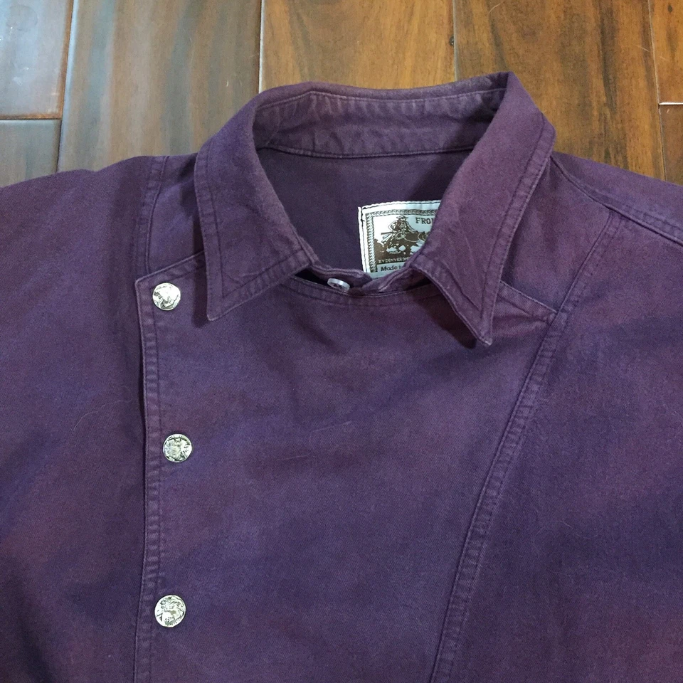 Camisa jeans masculina vintage Frontier Rider GG fantasia de cowboy RPG oeste - Imagem 4 de 4