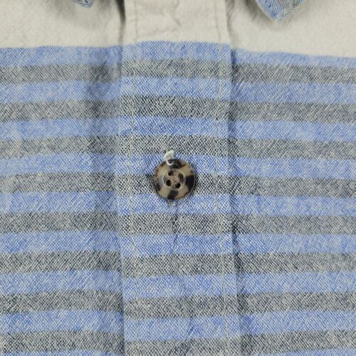 Volcom Button Shirt Men XL Blue Striped Slim Fit Short Sleeve Pocket Patch Adult - Picture 4 of 17