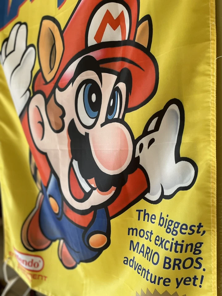 Super Mario Bros. 3 Nintendo NES Boxart 5' Flag Poster 1990 - Image 3 of 4