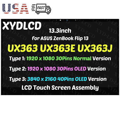 for ASUS ZenBook Flip 13 UX363 UX363E UX363EA OLED LCD Touch Screen Assembly FHD