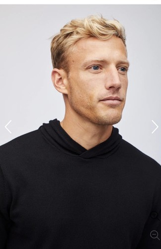 Medium Slim Bonobos Cotton Cashmere Hoodie In Black BNWTS $118 - Picture 7 of 10