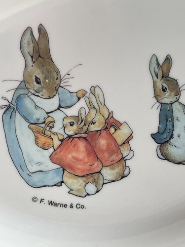 Vintage Eden Peter Rabbit and Friends Divided Plastic Plate Cup Set 1990s - Picture 3 of 10