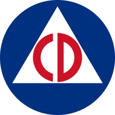 4 Inch Non-Reflective United States Vintage Civil Defense Logo Sticker