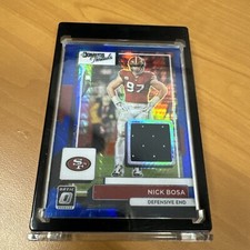2022 Donruss Optic Football Nick Bosa Blue Hyper Donruss Threads #DT-NB