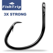 FishTrip Circle Hooks Heavy Duty Saltwater Hook Wide Gap Catfish/Sharks Hook