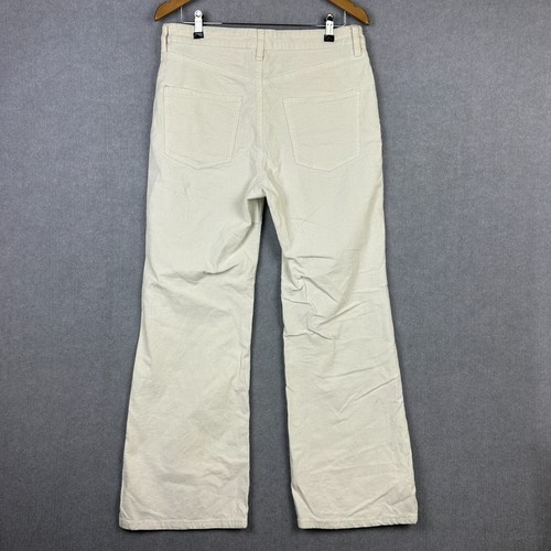 Cotton On Jeans Womens 14 W32xL30 White Corduroy Flare Wide Leg Cotton Stretch - Picture 3 of 10