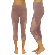 ACTIVE LIFE WOMEN'S MESH DETAILED CAPRI ASSORTMENT COLOR ~(S)-(M)-(L)-(XL)-(XXL)