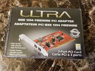 NEW SEALED Ultra IEEE 1394 Firewire PCI Adapter 3-Port PCI Card