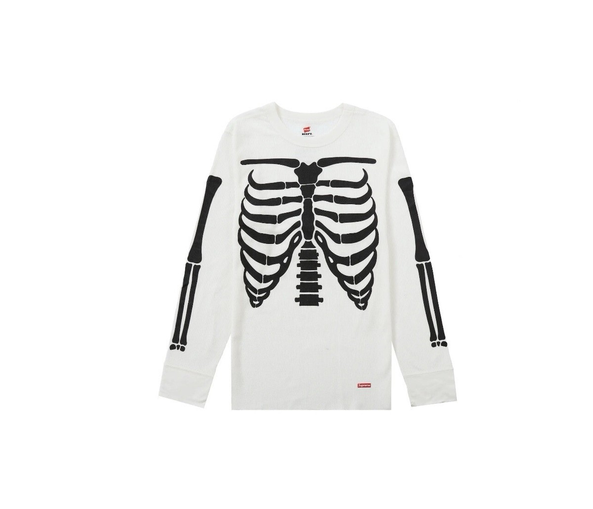 トップス L Supreme Hanes Bones Thermal Crew Black Supreme Hanes Bones Thermal Crew Black Size XL Skeleton