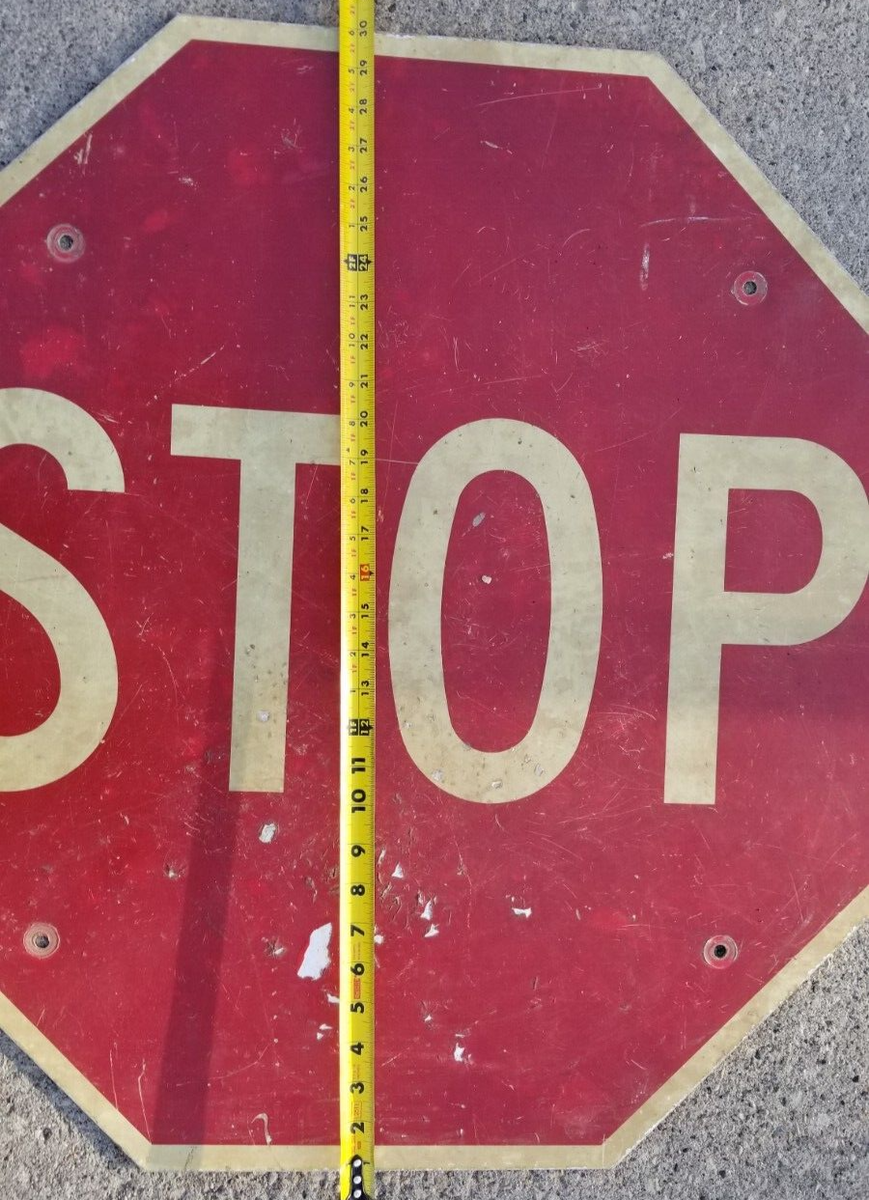 Vintage Painted Metal STOP Sign Authentic 30 Vintage Painted Metal STOP Sign Authentic 30