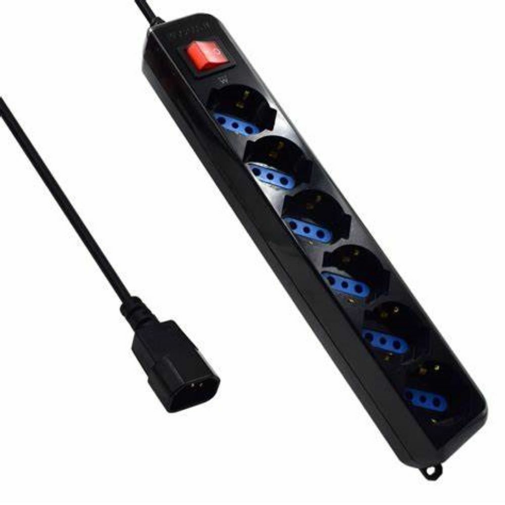 Immagine 1 - multipresa 6 posti con spina VDE per aumentare porte l'UPS nera ewent 3925