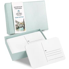 48 Sheets 4x6 Watercolor Postcards, 140lb/300gsm Blank Postcards Watercolor P...