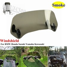 Smoke Motorcycle Windshield Extension Air Deflector For Harley Honda Suzuki BMW