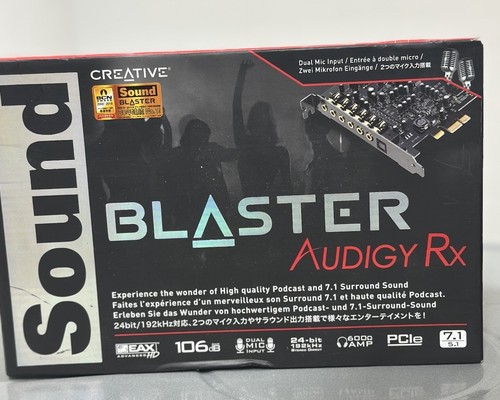 Creative Sound Blaster Audigy PCIe RX 7.1 Sound Card with Dual Mic Inputs New