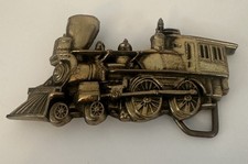 Vintage 1978 Train Locomotive Solid Brass Belt Buckle