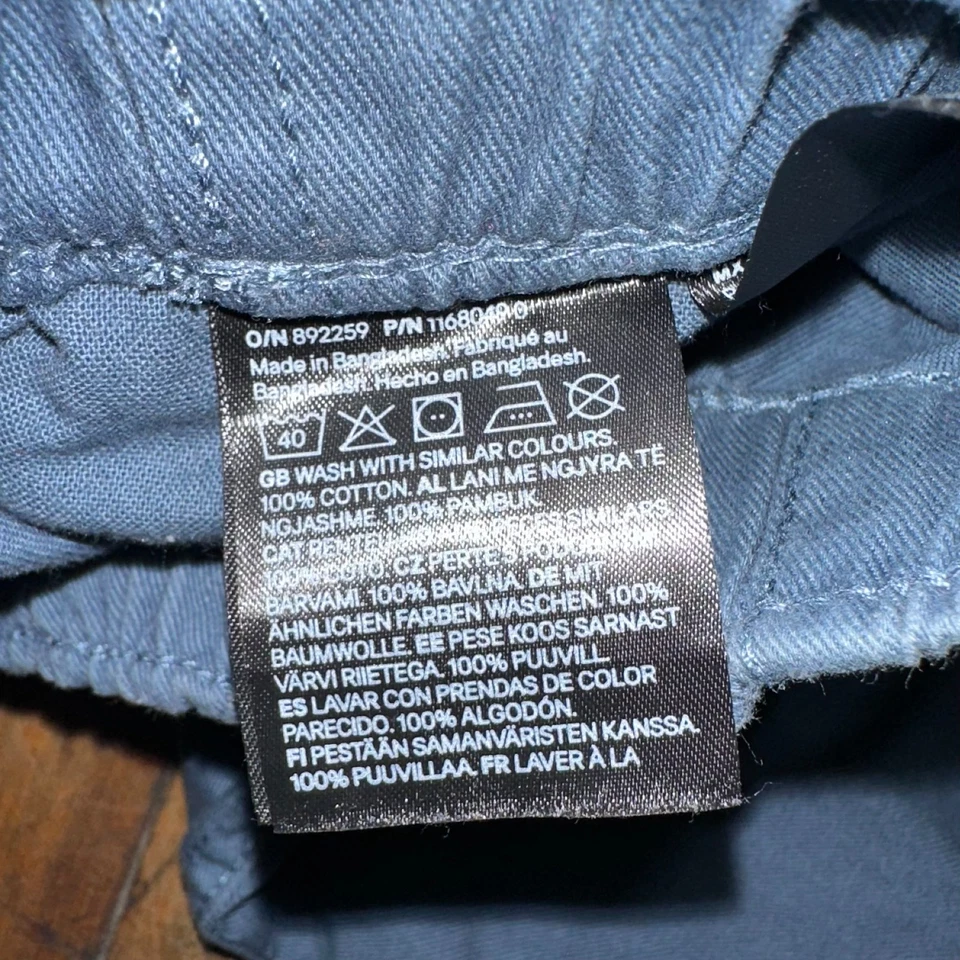 Pantalones Jogger H&M Niñas Talla 8-9Y Azul Pierna Cónica Cortada Bolsillo Cintura Elástica Foto 4 de 4