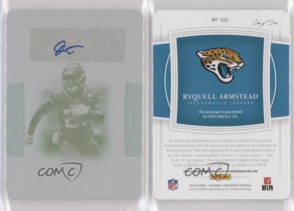 2019 National Treasures Signatures 1/1 Ryquell Armstead #122 Rookie Auto RC 0g4 - Image 3 of 3