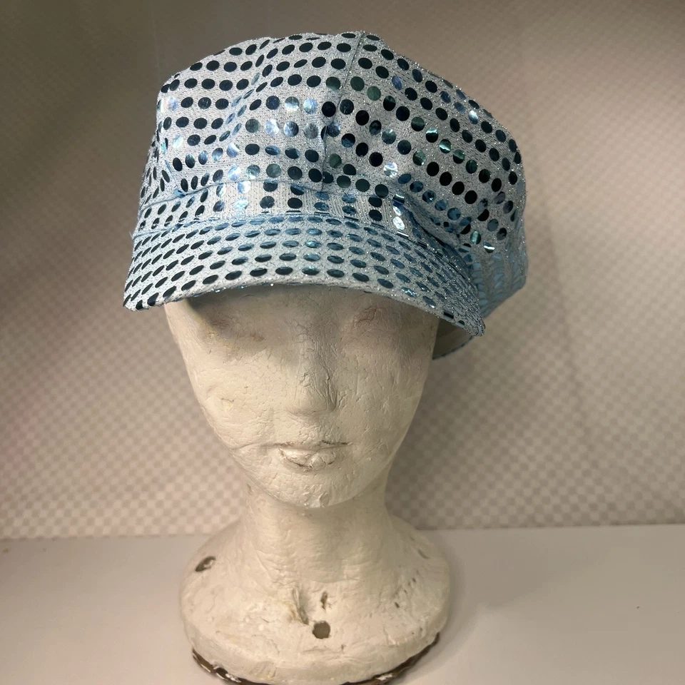 Adulto Años 70 Lentejuelas Plateadas Disco Sombrero Vestido Elegante Disfraz Fiesta de Gallina Accesorio Foto 2 de 4