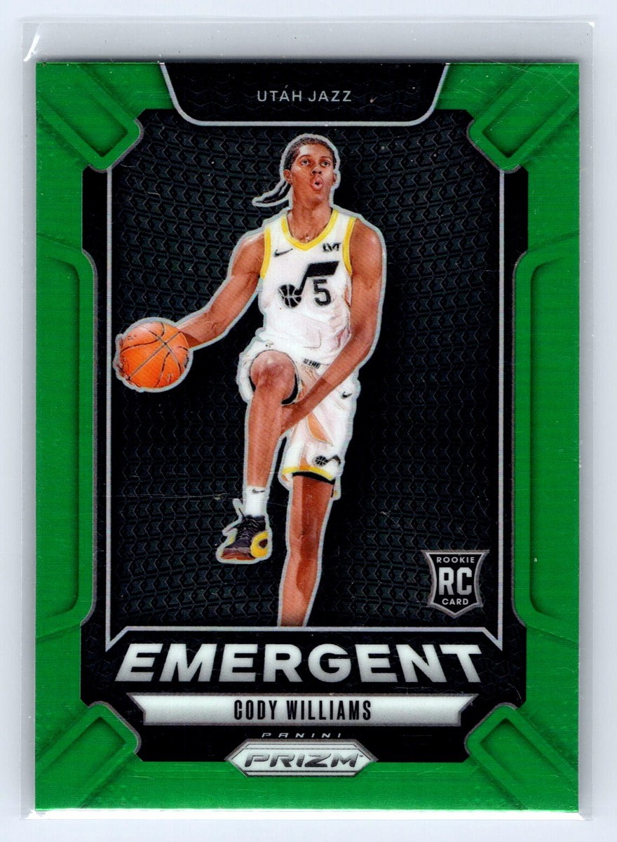 2024-25 Panini Prizm #12 Cody Williams Emergent Prizms Green