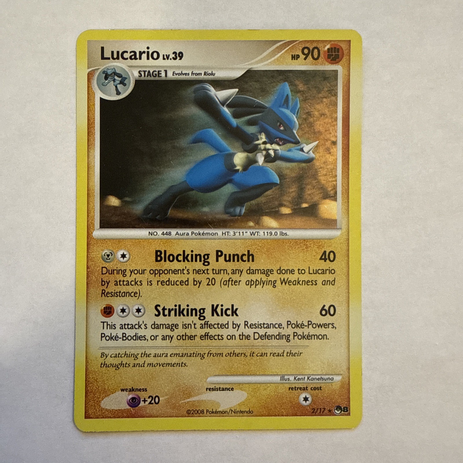 LUCARIO 2/17 RARE POP SERIES 8 POKEMON HOLO MP