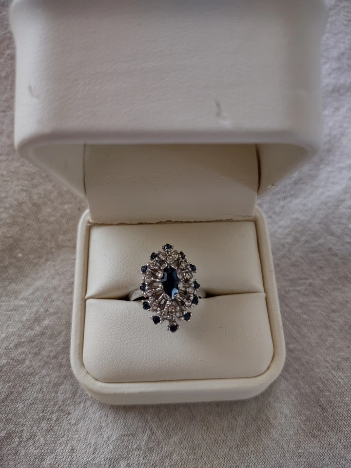 WOW $499 Circonita Cúbica Galvanizada Oro Blanco 14K Blanco/Amarillo/Negro 8 L@@K! Foto 2 de 4