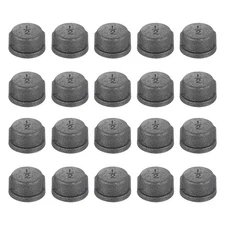 20 Pcs 1/2" Round Head Steel Threaded Pipe Fitting Caps, Black