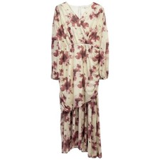 Floral Asymmetrical Mesh Dress Womens Feminine Soft Grunge Fairy Romantic