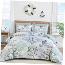 Comforter Set Beach Theme Bedding Set, 7 Pieces Ocean Nautical King Coastal