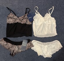 Lot of 2 Lingerie Sets 4 Pieces Kiby  s Lace Cami  Panty Small New w/ Tags