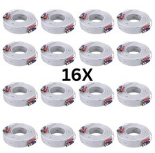 ANNKE 16 PACK 60' WHITE DVR CCTV SECURITY CAMERA BNC DC RG59 SIAMESE CABLE CORD